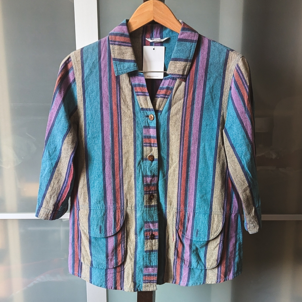 1990s Lightweight 100% cotton short-sleeved shirt - size L